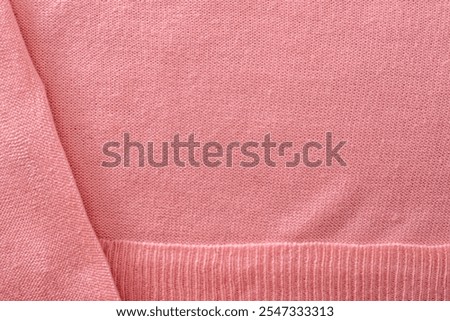 Pink Seamless knitted pattern. Woolen cloth. Christmas Red Knitted Pattern for greeting card, banner, backgrounds, wallpaper. Vector illustration.