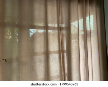 Pink See Through Curtain For Window