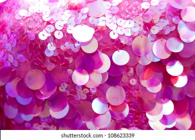 Pink Sequins Pattern Texture Fashion Background