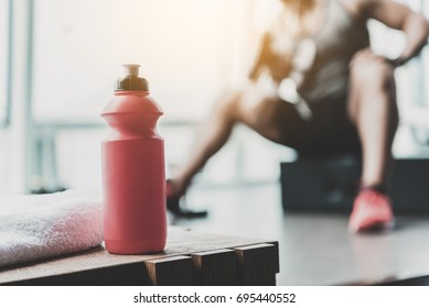 Pink Shaker Locating On Desk In Gym