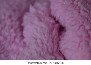 Pink Sherpa Plush Cloth Textured Background