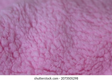 Pink Sherpa Plush Cloth Textured Background