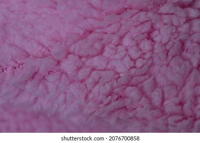 Pink Sherpa Plush Cloth Textured Background