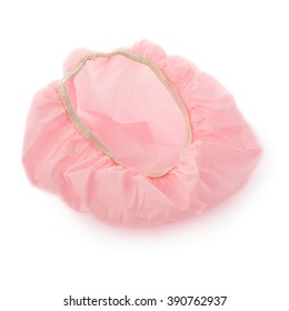 Pink Shower Cap Isolated Over The White Background