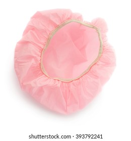 Pink Shower Cap Isolated Over The White Background