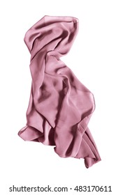 Pink Silk Kerchief Draped On White Background