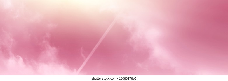 Pink sky with white cloud. The sky before a large storm