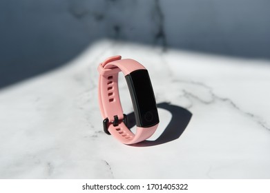 Pink Smart Wath, Bracelet For Fitness And Life. Counting Steps And Calories