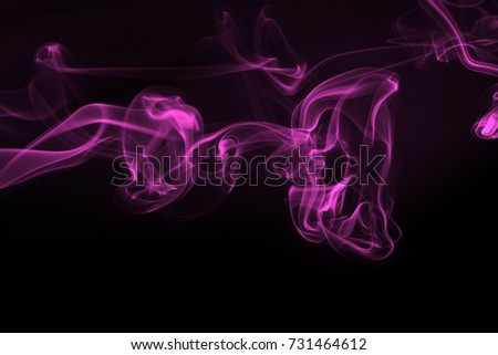 pink smoke abstract on black background, darkness concept