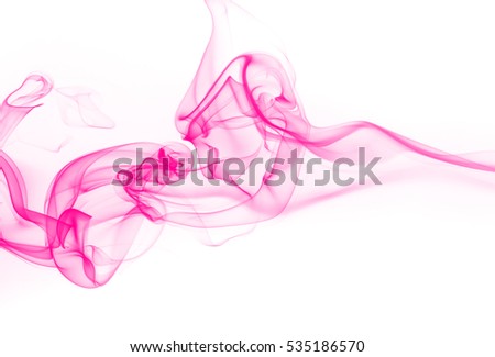 Pink smoke abstract on white background.