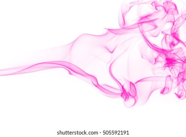 Pink Smoke On White Background