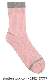 Pink Sock Isolated On White Background