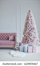 Pink Sofa And Pink Christmas Tree