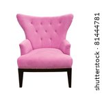 Pink sofa isolated on white background