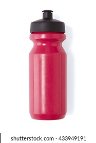 A Pink Sports Drink Water Bottle Isolated On A White Background