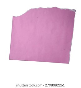 Pink sticky note with rounded corner isolated on transparent background