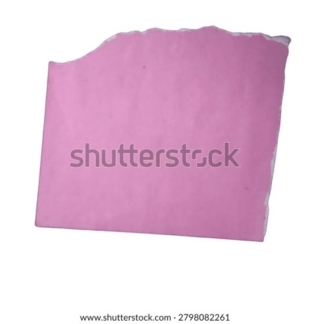 Pink sticky note with rounded corner isolated on transparent background