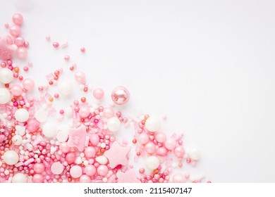 Pink Sugar Sprinkles With Hearts Und Pearls