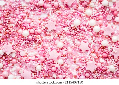 Pink Sugar Sprinkles With Hearts Und Pearls