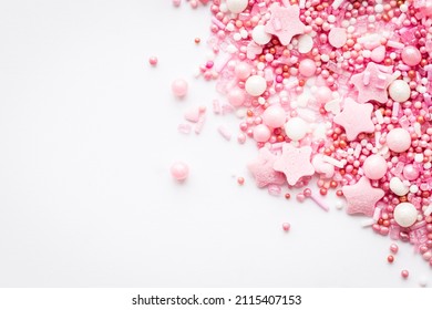 Pink Sugar Sprinkles With Hearts Und Pearls