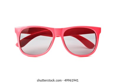 Pink Sunglasses  Isolated On A White Background