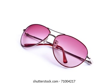 Pink Sunglasses On White