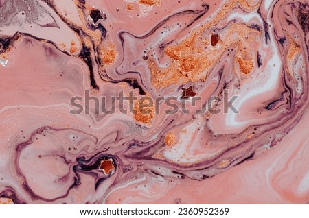 PINK SUNSET. Marble art. Similar to a rainbow, sunlight contains a full spectrum of colors. Painting. Wallpaper, background. Fashion texture. Very beautiful pattern. Magic and fantasy artwork. v
