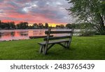 Pink Sunset over Yahara River Channel in Madison Wisconsin