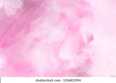 Pink Sweet cotton candy, closeup 