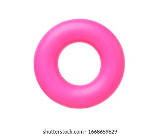 Pink swim ring isolated on white background. Clipping path.