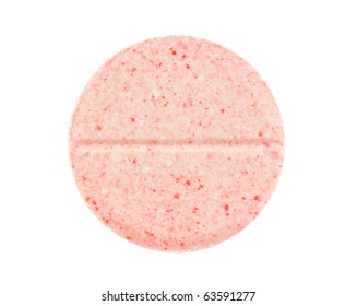 Pink Tablet Isolated On White