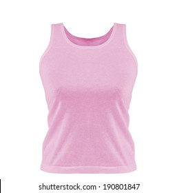 Pink Tank Top. Isolated On The White Background.