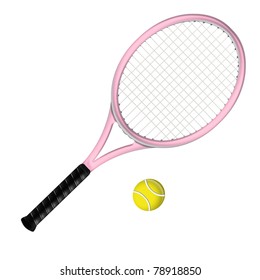 pastel pink tennis racket