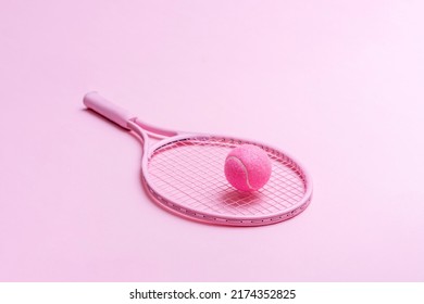 Raqueta tenis rosa y