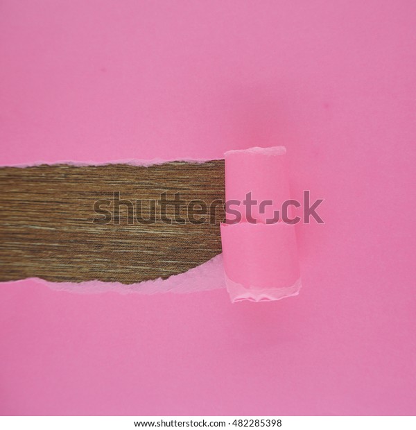 Pink torn paper with space for text. Pink torn\
paper on background