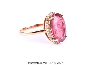 A Pink Tourmaline And Diamond