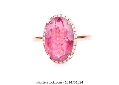 A pink tourmaline and diamond