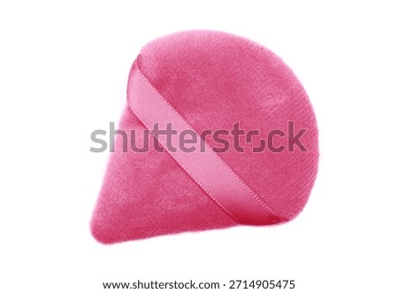 pink triangle soft makeup sponge, cosmetic loose powder puff, smooth foundation puff, beauty blender isolated on white background