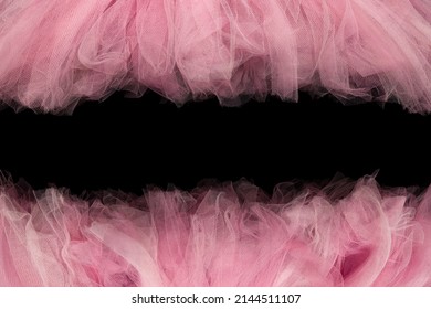 Pink tule tutu fabric used for graphic border frames