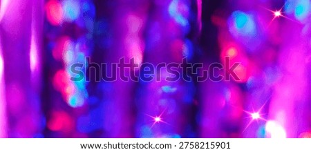 Pink violet lilac gradient background with defocused neon blurred Bokeh lights.Wallpaper for holidays.Birthday banner.Cover.Party surface.Poster.Wall mural.Presentation template with copy space.