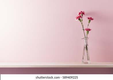 Pink Wall And Shelf