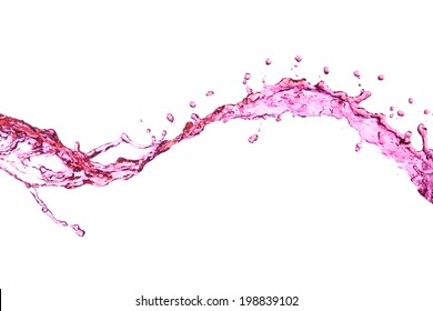 Pink Water Splash On White Background.