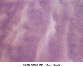 Pink Waters Of The Great Salt Lake Near The Spiral Jetty 