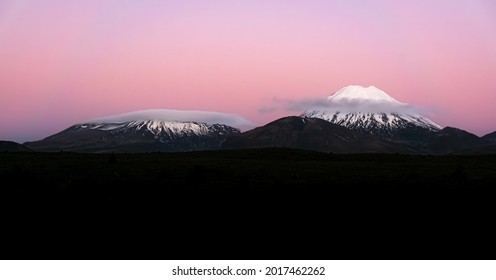 Pink Whakapapa Sunset New Zealand