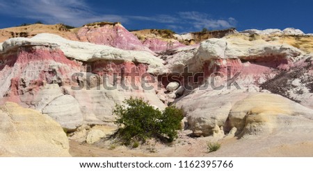 pink and white hoodoos in the fantastically-colored and eroded paint mines, near calhan, in el paso county, colorado