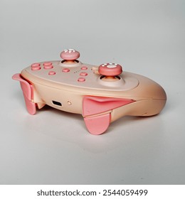 Pink Wireless Controller For Nintendo with White Background