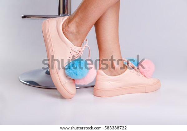 womens pom pom sneakers