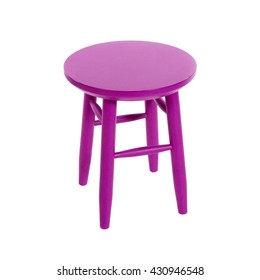 pink wooden stool