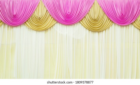 Pink And Yellow Stage Curtain Decoration Background