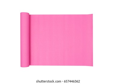 Pink Yoga Mat With White Background